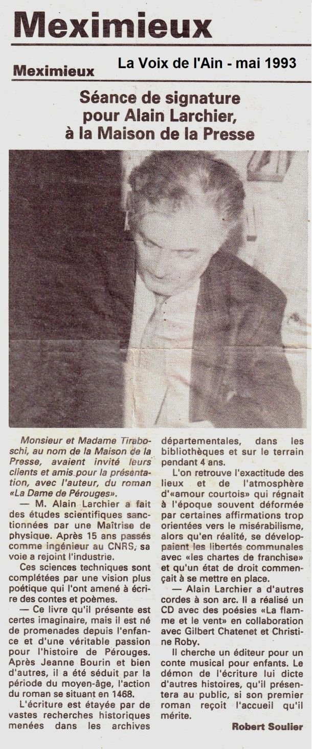 Alain Larchier à Meximieux en mai 93