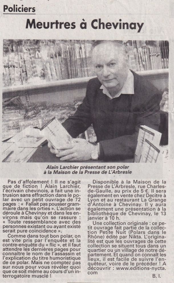 Alain Larchier présente son polar