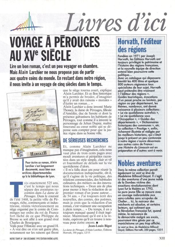 Voyage à Pérouges au XVème siècle